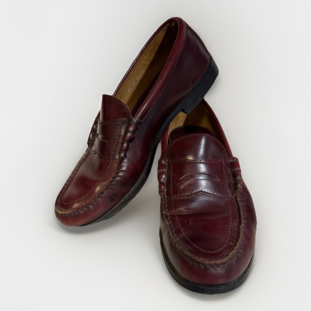 G.H. Bass Weejuns Logan Leather Penny Loafer Dress Shoes Burgundy US Size 11