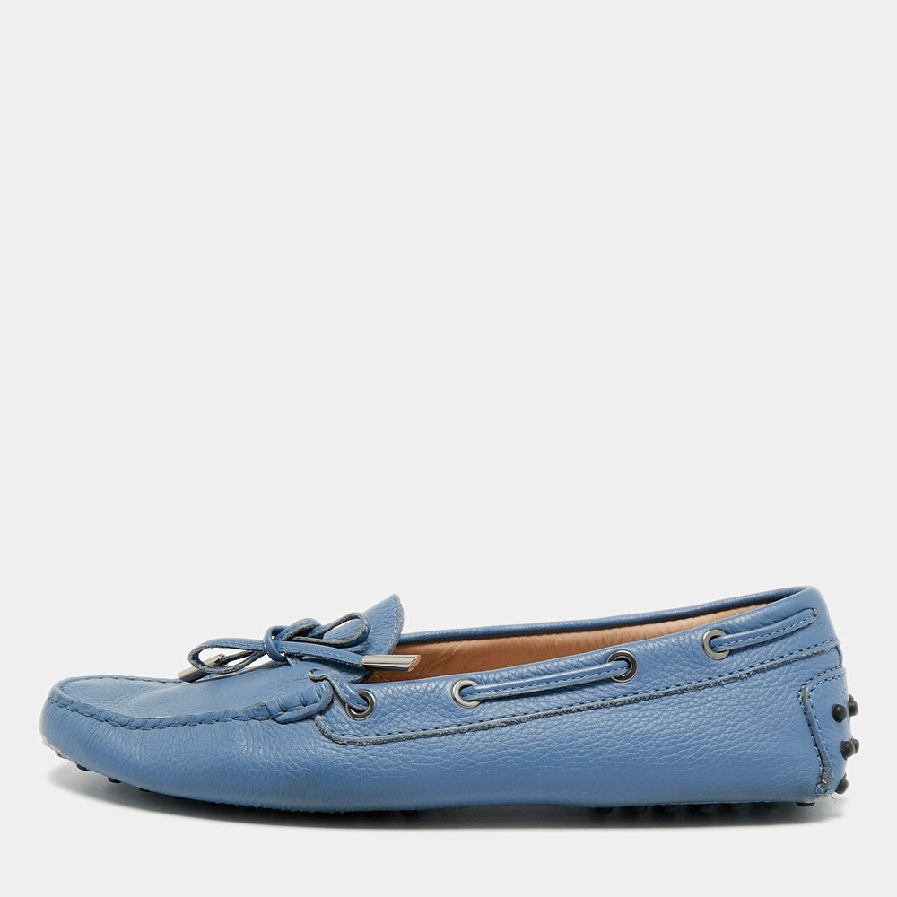 Tods Gommino Size 40 Blue Leather Driver Loafers