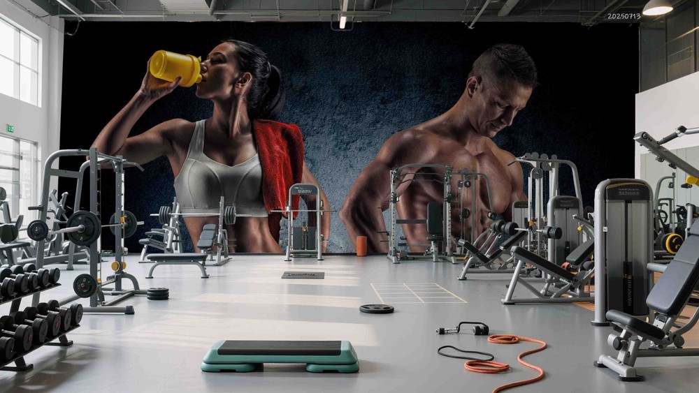 3D Gym Men Women Fitness Sports Wall Murals Wallpaper Murals Wall Sticker 2