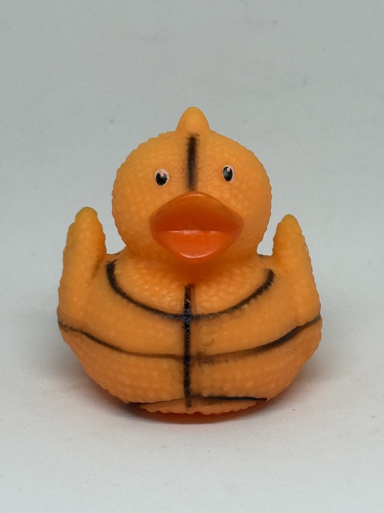 Rubber Duck Basketball Toy 2 Inch Orange Textured Bath Pool Jeep Ducky