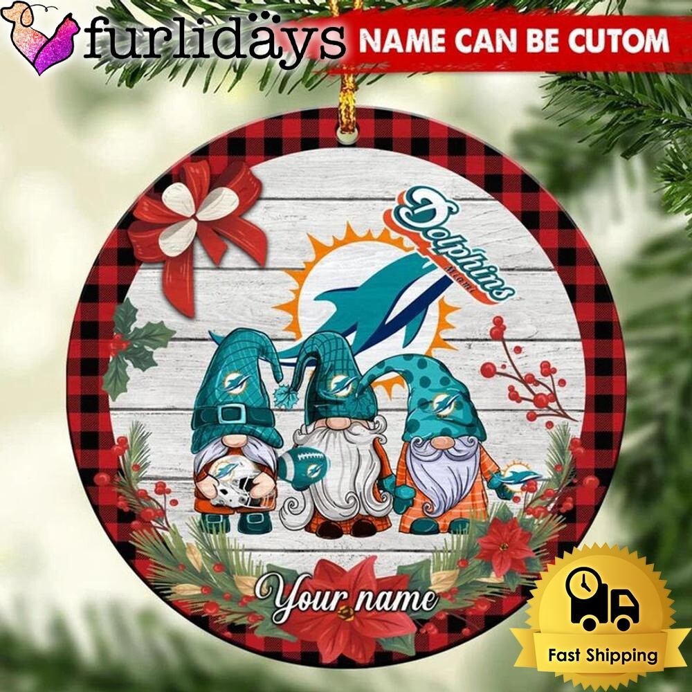 Personalized Miami Football Team Dolphins Christmas Ornament Xmas Holiday Gift