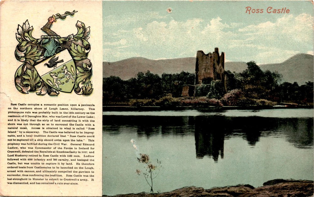 Ross Castle, Lough Leane, Killarney, O'Donoghue Mor, Knock Postcard