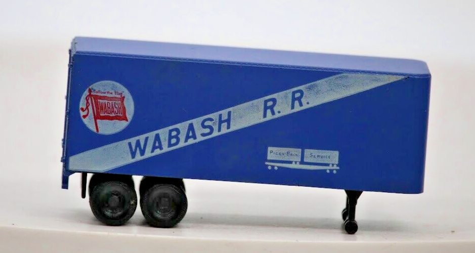 HO Scale Wabash RR Blue Semi Trailer 1:87 Plastic Model by TYCO