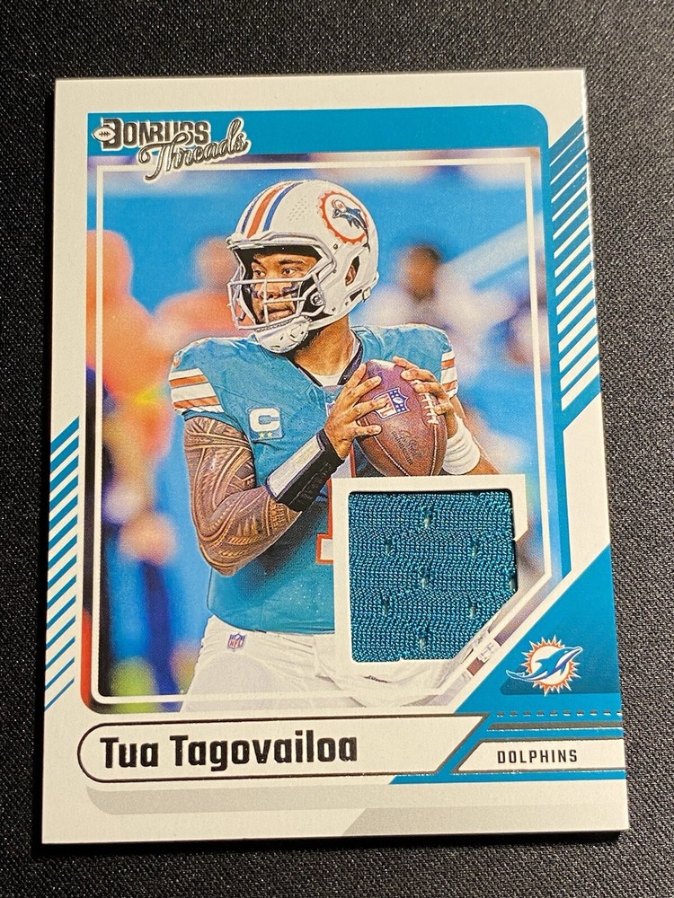 Tua Tagovailoa 2024 Donruss #DTH-TTA Threads Jersey Patch Dolphins