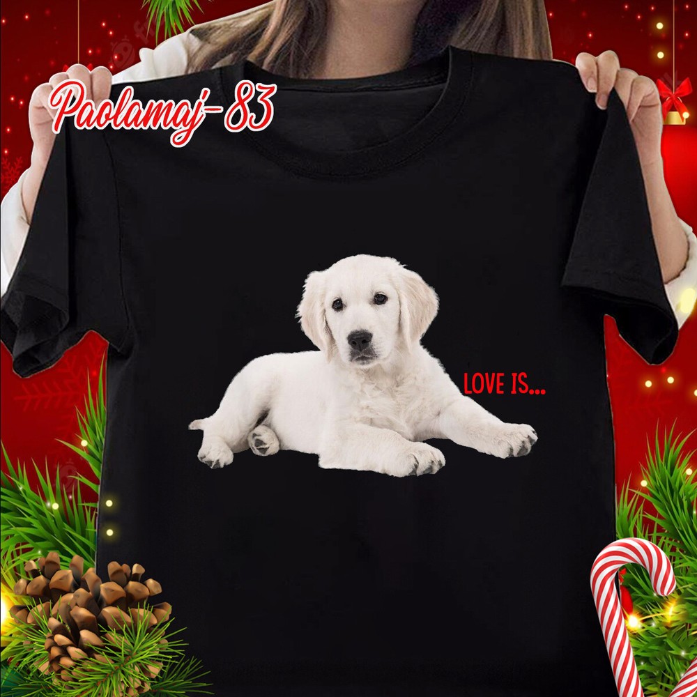White Labrador Retriever Shirt Yellow Love Lab Mom Dog Dad Unisex T-shirt S-5XL