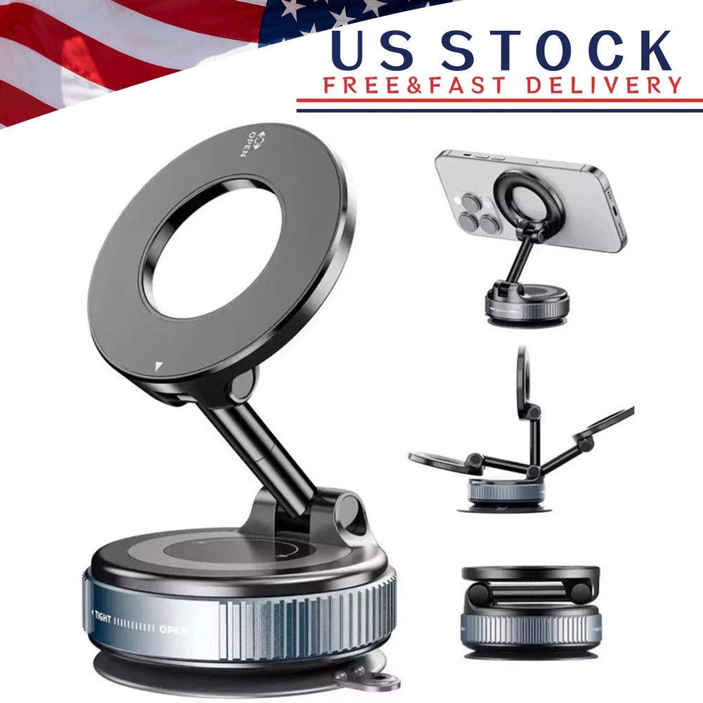 Upgrade Vacuum Magnetic Suction Car Phone Mount 360° Rotation Phone Holder
