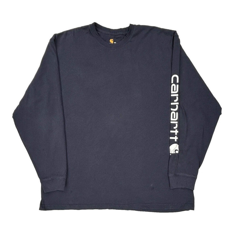 Carhartt Long Sleeve T-Shirt - 2XL Navy Cotton