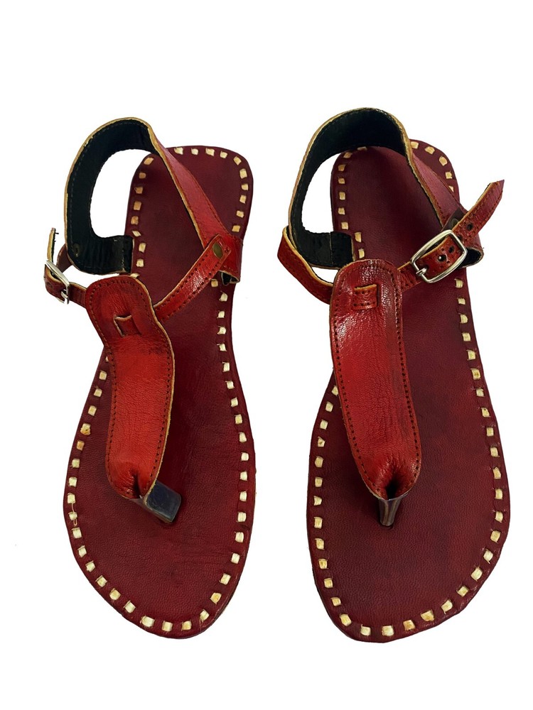 Womens Genuine Leather Buckle Closure Sandals Slippers Shoes Handmade Indian