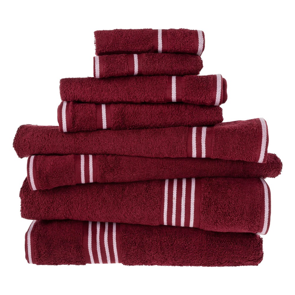 8-Piece Cotton Towel Set with Bath and Hand Towels for Bathroom Essentials