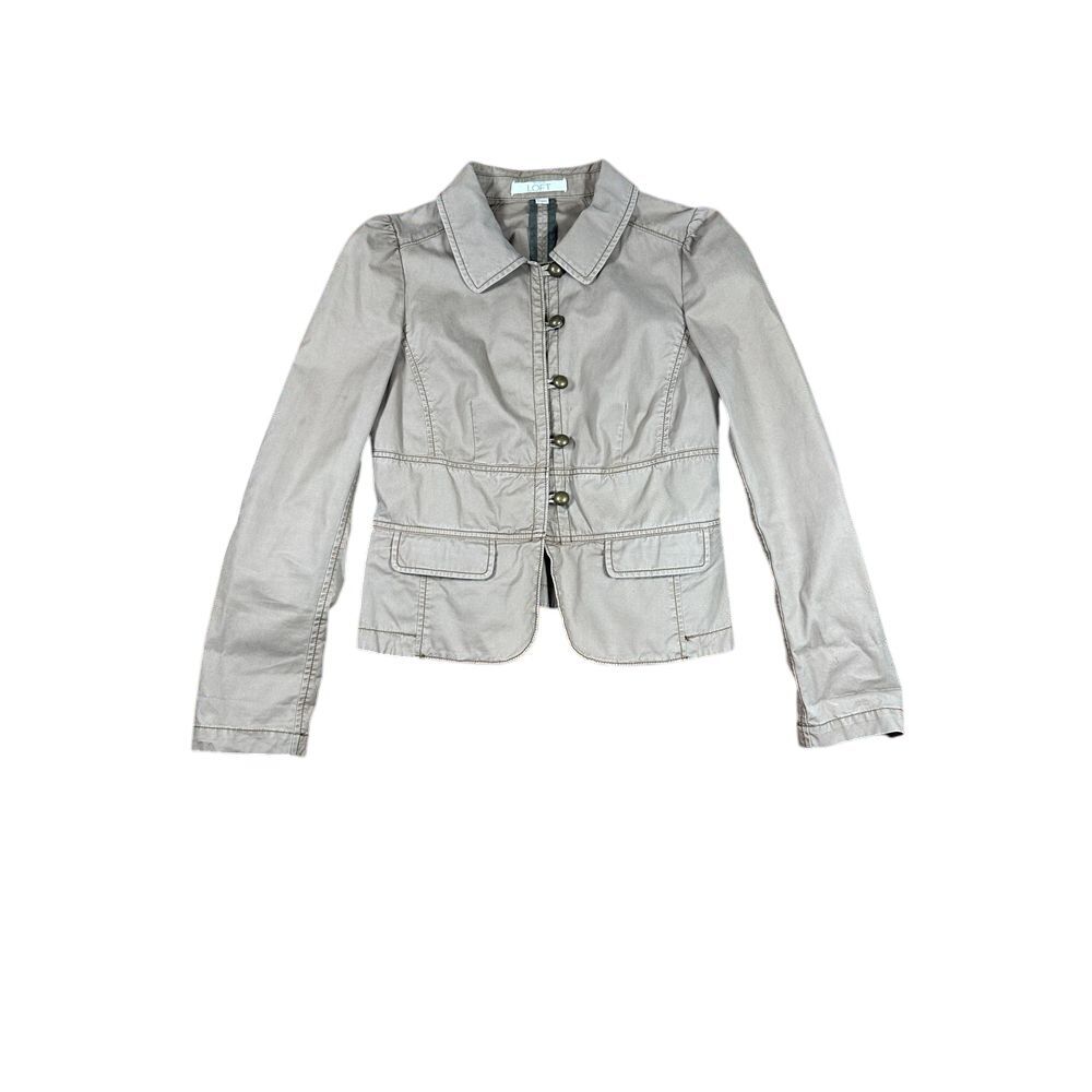 LOFT Fitted Military Style Button Front Jacket Casual Blazer