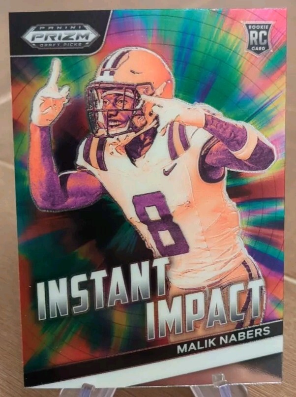 2024 Prizm Draft Picks Malik Nabers LSU Giants RC Instant Impact Insert