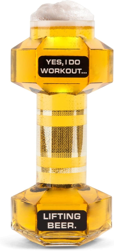 Dumbbell Shaped 24oz Novelty Beer Glass for Gym Lovers