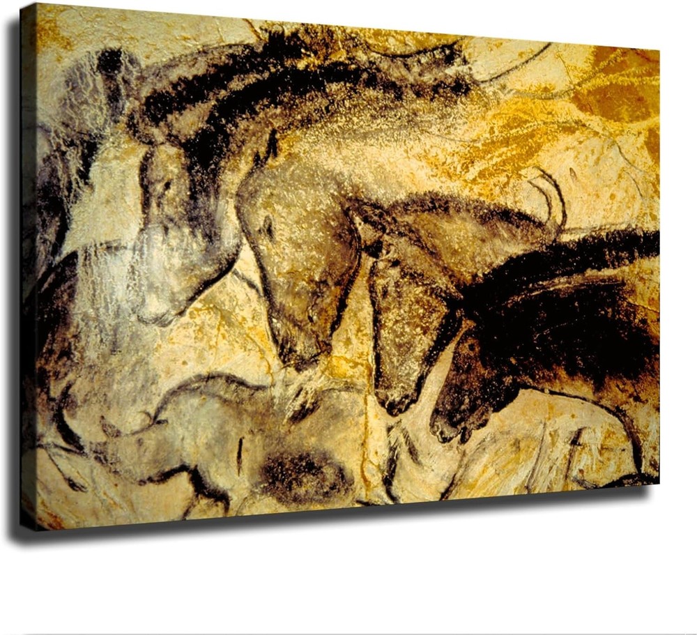 Chauvet Cave Horses Poster Canvas Print HD Picture  Aesthetic Wall Art Decor