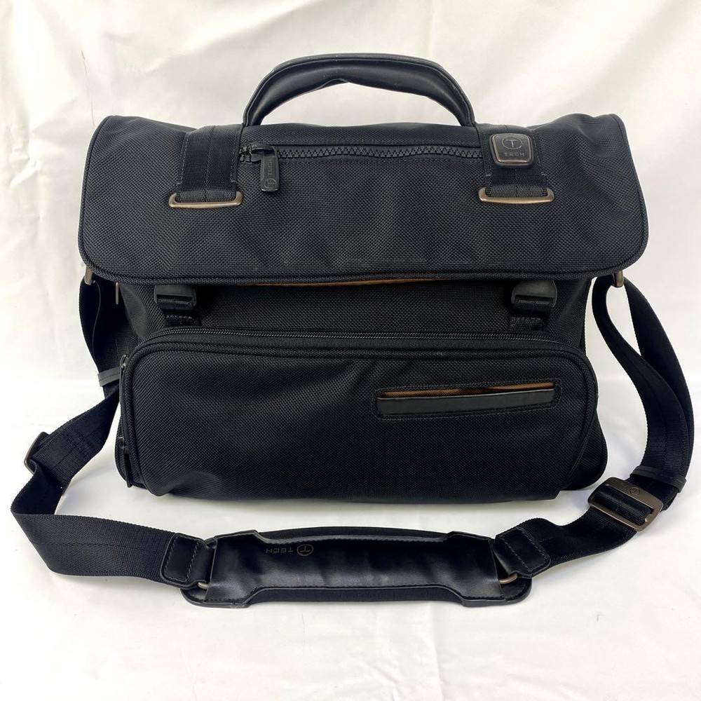 TUMI TTech 2 Way Briefcase Black Nylon 56117D Used