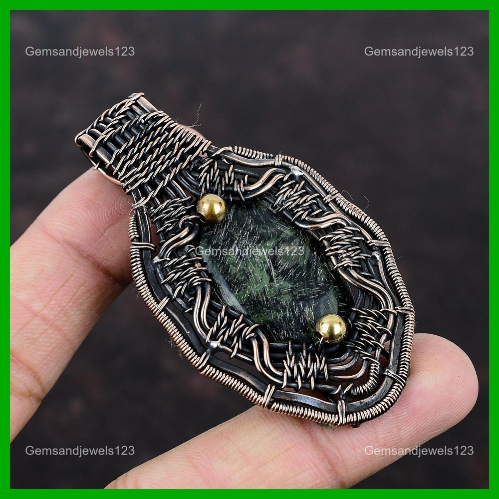 Mothers Day Sale Oval Kambaba Jasper Wire Wrapped Pendant in Copper-image