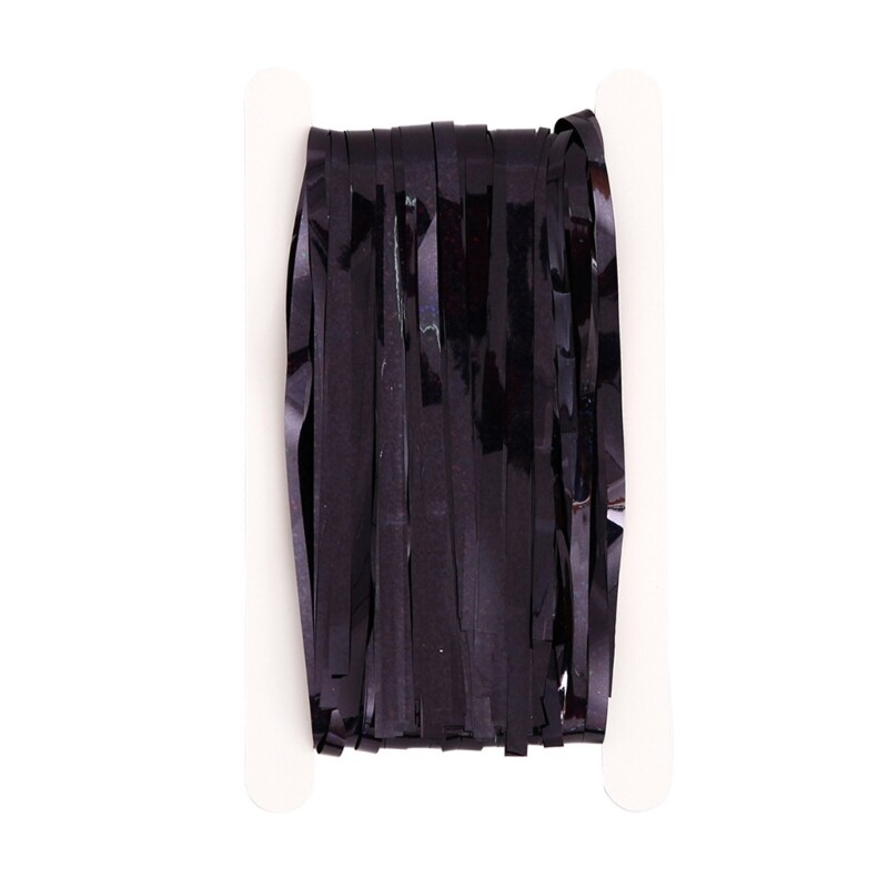 Glitter Black Foil Tinsel Door Wall Curtain Halloween Holiday Party Backdrop