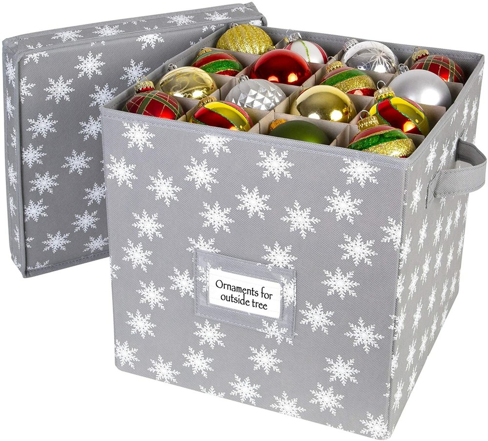 Whitmor Holiday Ornament Storage Cube with 64 Snowflake Compartments