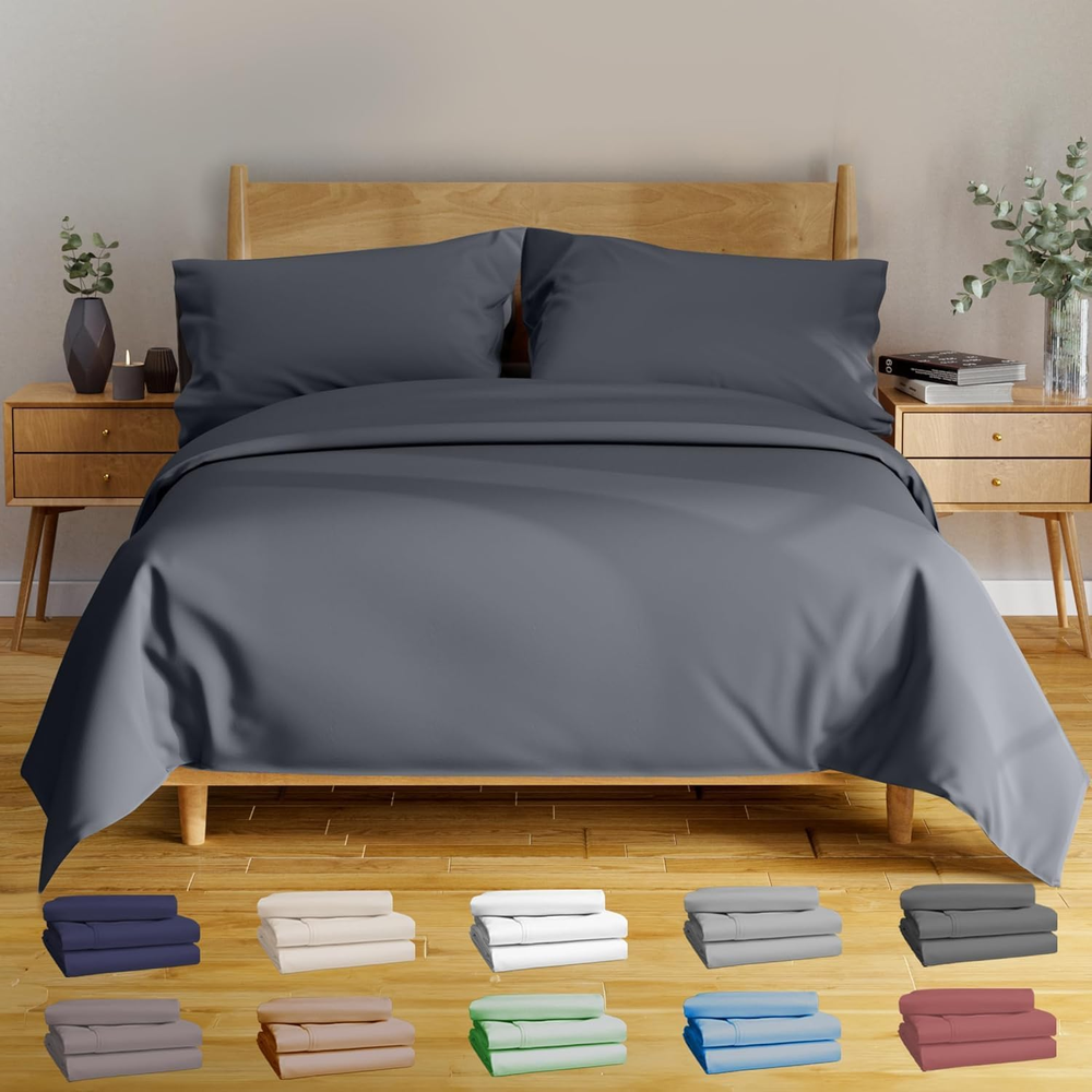 California King Bamboo Viscose Sheets - Soft 100% Natural Cooling Bedding Set