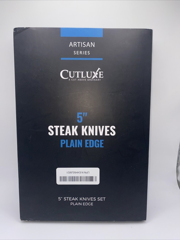Cutluxe 5-Inch Plain Edge Steak Knives Artisan Series 4-Piece Set