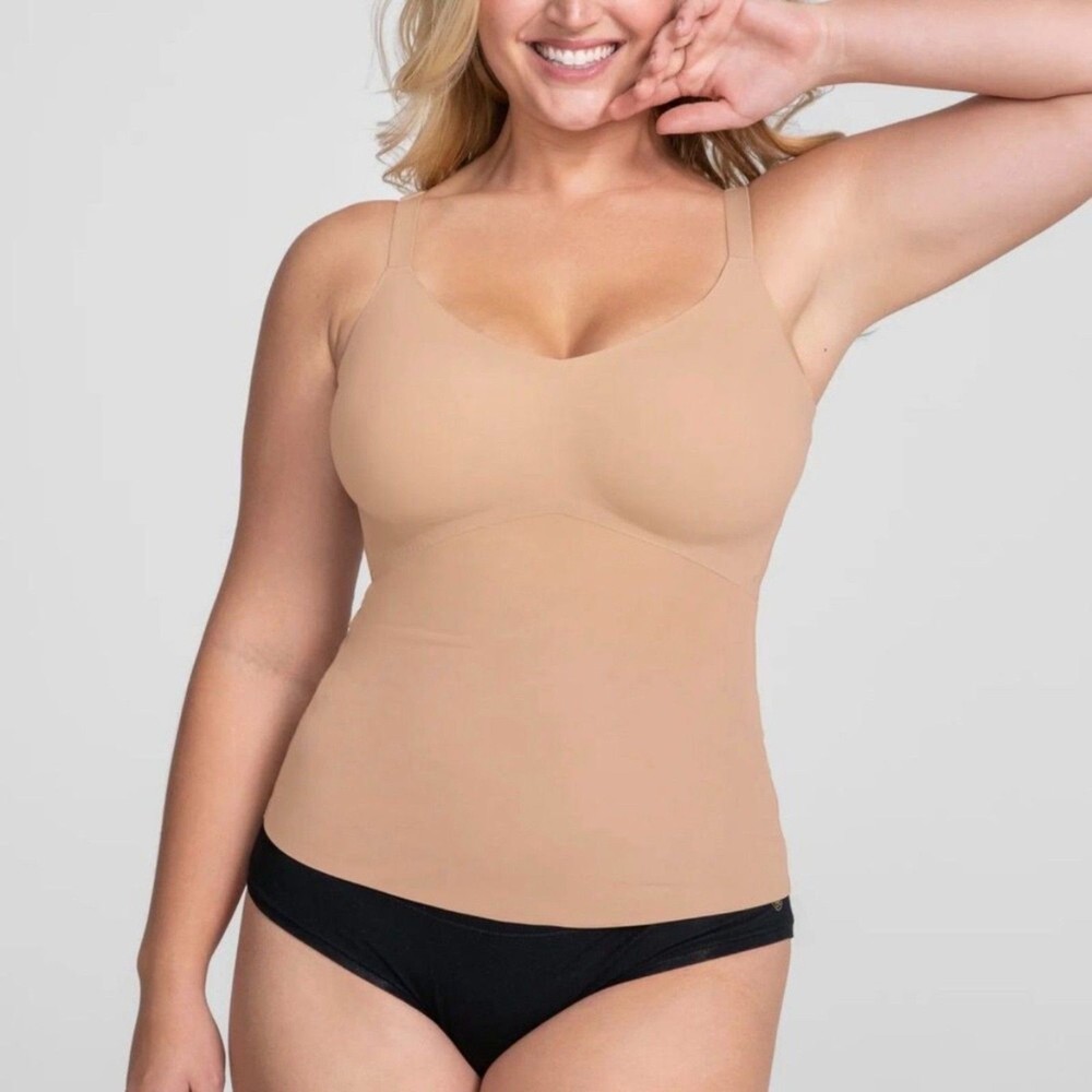 Honeylove LiftWear Cami in Sand Tan Adjustable Straps Size 3X Smoothing Shaping