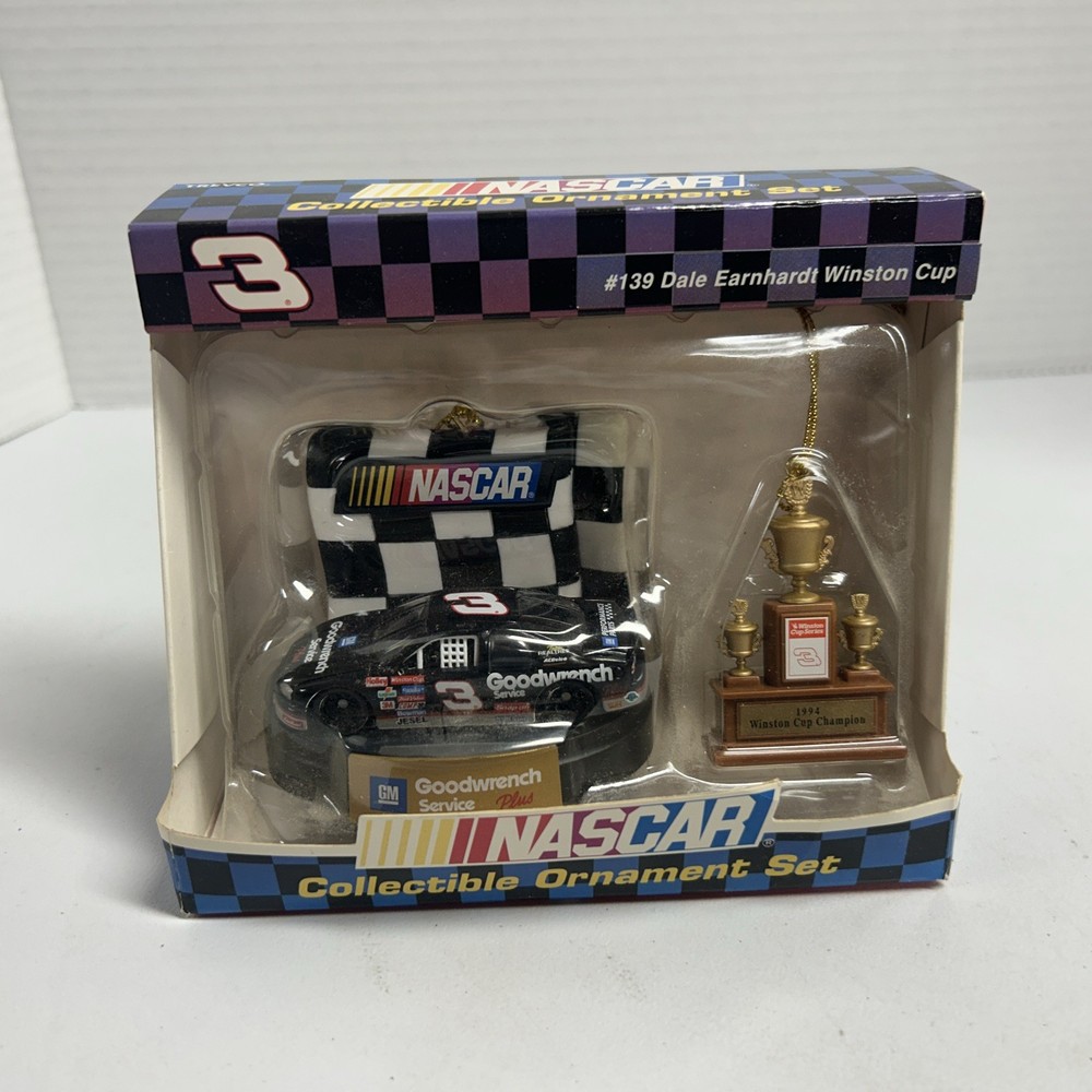 1994 Winston Cup Champion NASCAR Collectible Ornament Set by TREVCO 3 NOS  