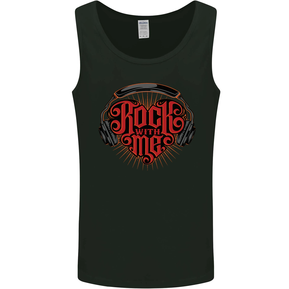 Rock With Me Heavy Metal Music Guitar Mens Vest Tank Top