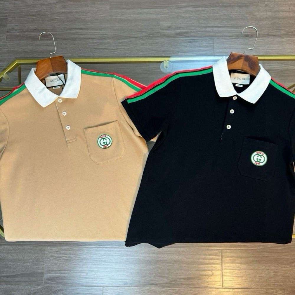 25SS Embroidered Logo Short-Sleeve Polo Shirt for Men