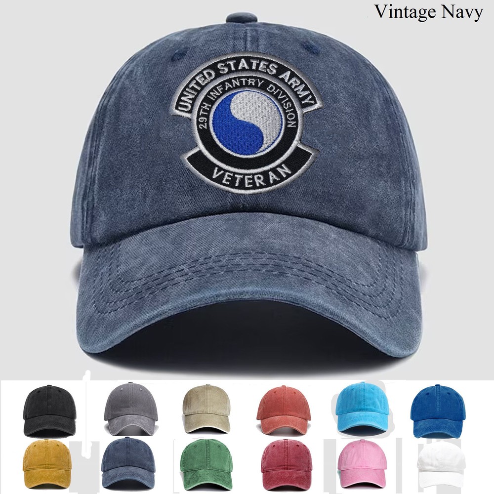 Custom Embroidered Hat US Army 29th Infantry Division Veteran, Trucker Hat, Gift