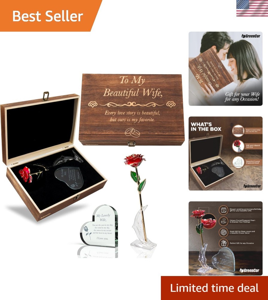 Anniversary for Wife Her Anniversary Women Engraved Wooden Gift Set 'To My Be...