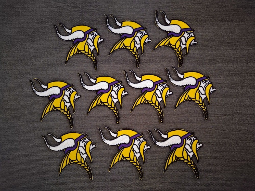 10 pcs MINNESOTA VIKINGS Sport Team Badge Patch Iron on Embroidered  Sew on