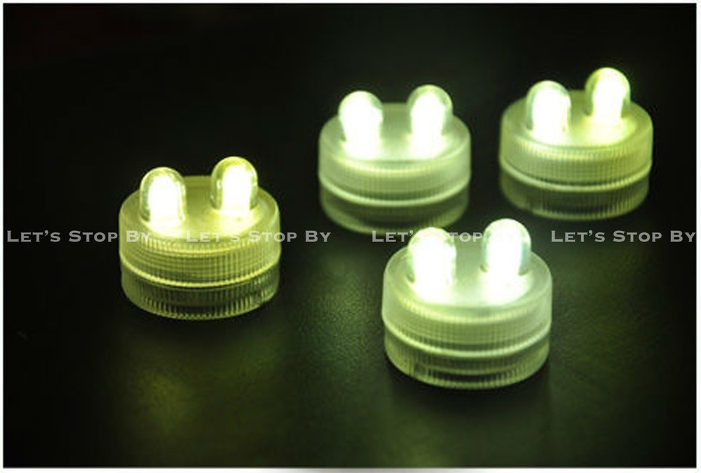 10 Warm White SUPER Bright Dual LED Tea Light Submersible Floralyte Wedding