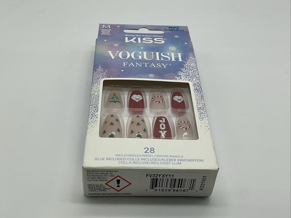 KISS Voguish Fantasy 28 Medium False Nails Holiday Collection 94067
