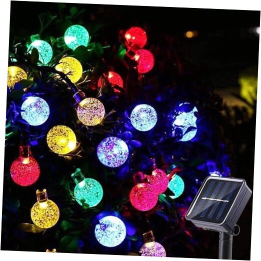 Solar String Lights Outdoor 200 Led 80FT Multi-Color Crystal 2 Pack Multicolor