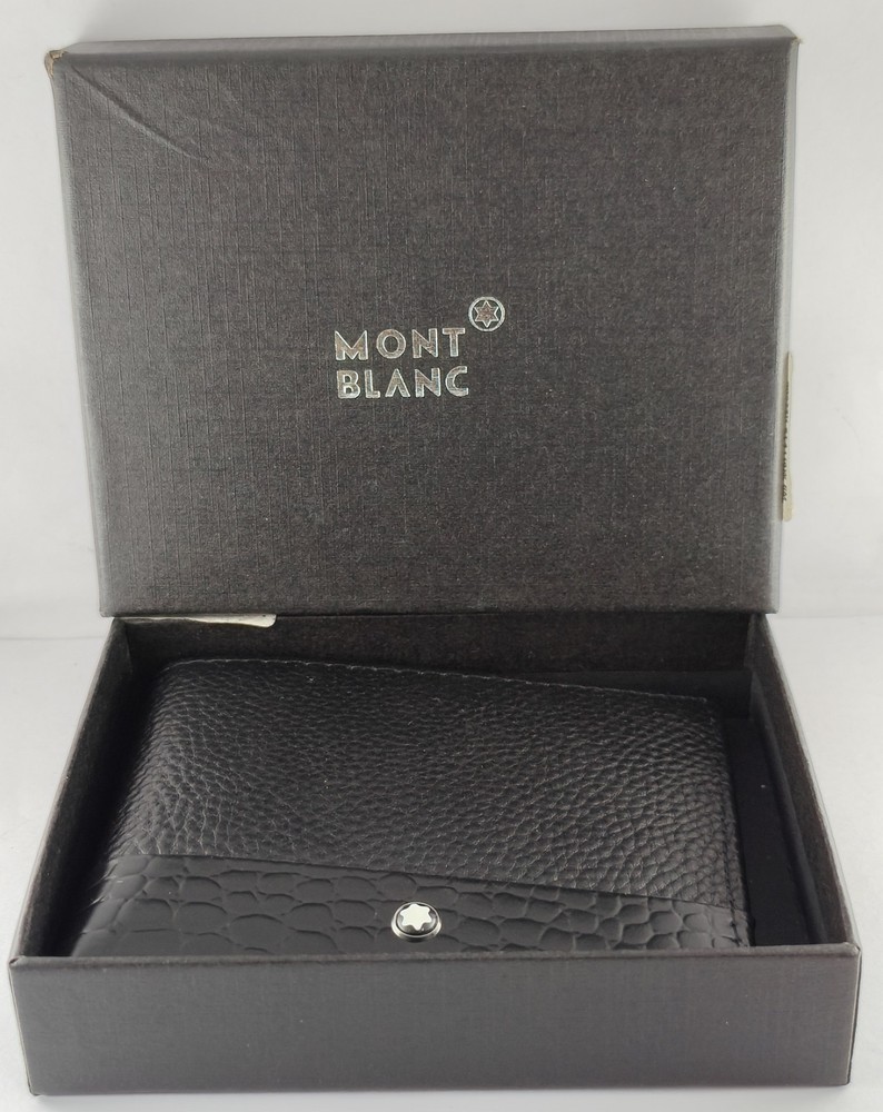 Montblanc Soft Grain Black Leather Bi-Fold Men's Wallet 