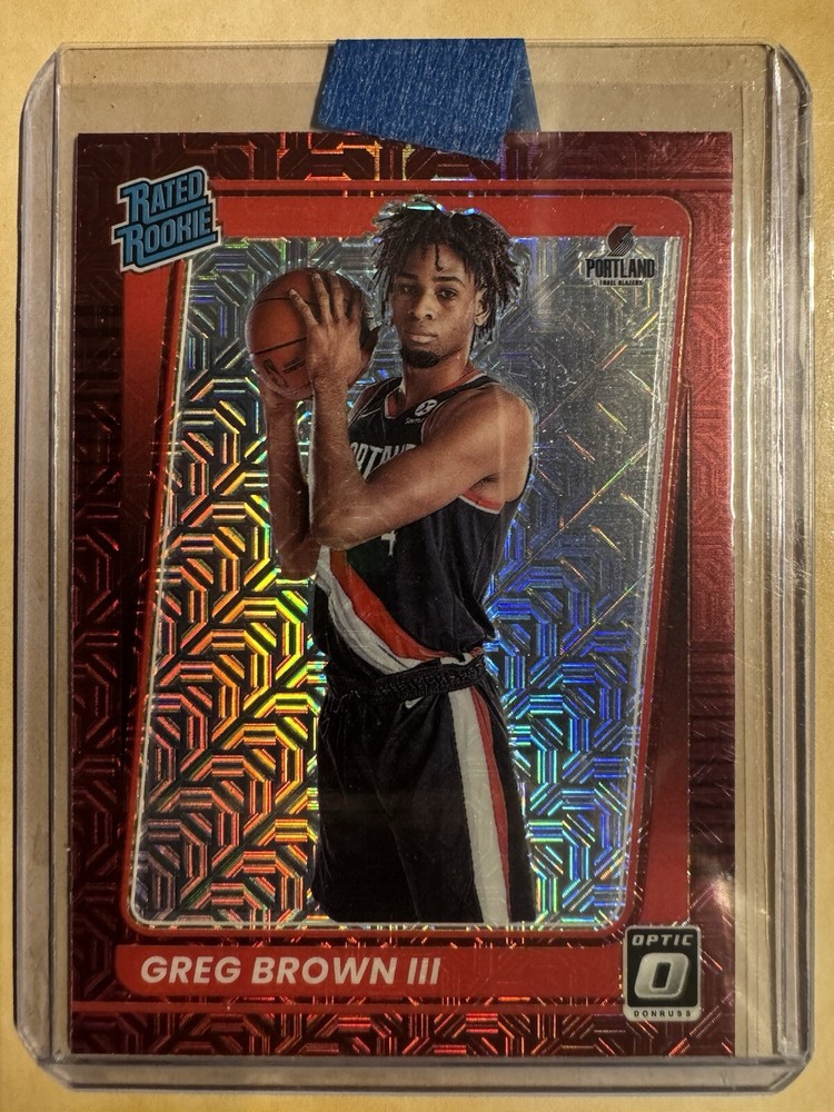 2021-22 Panini Donruss Optic Greg Brown III Rated Rookie Red Choice Mojo RC Basketball Card
