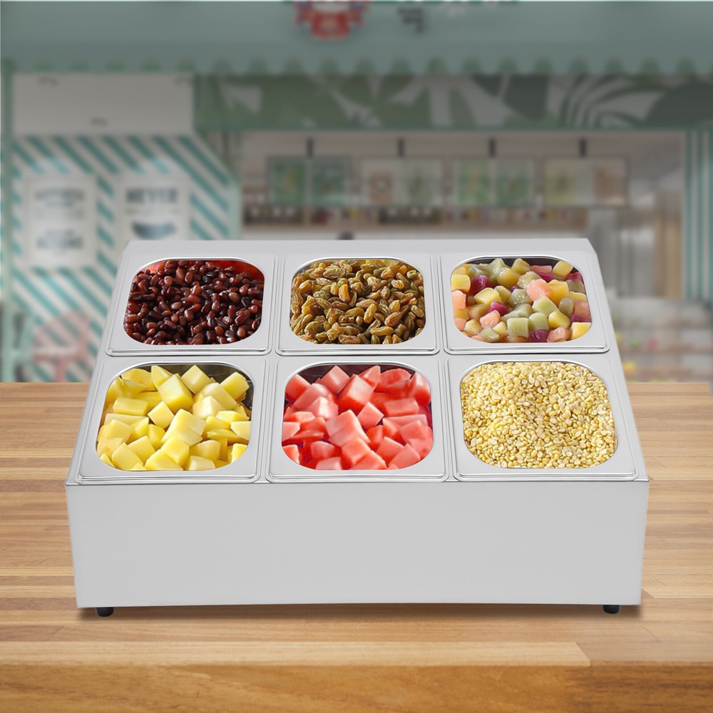 2-Row Stainless Steel Spice Rack with 6 Inclined Pans