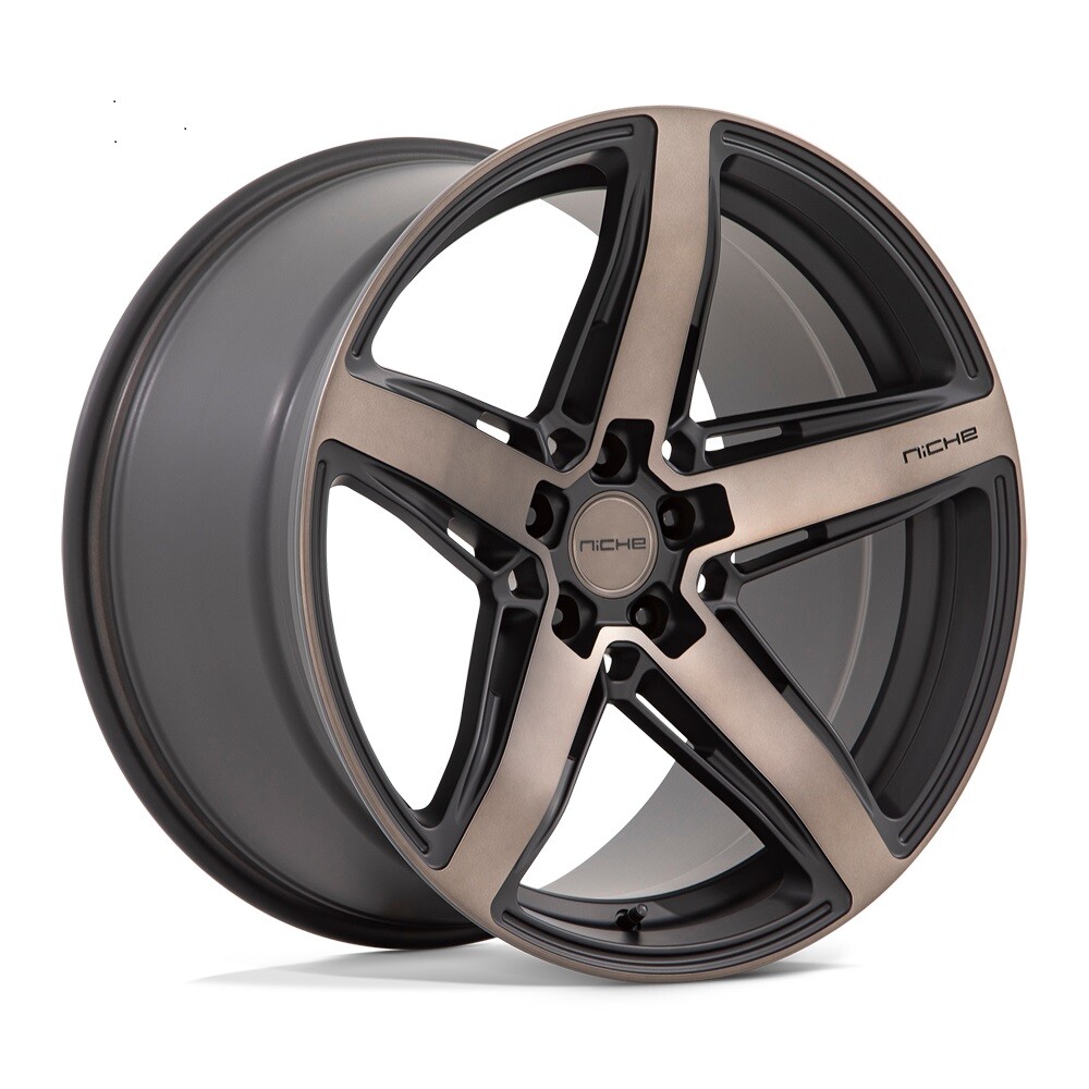 20x10.5 +20 Niche M271 Teramo 5x4.5 Matte Black Dark Tint Face Wheels (Set of 4)