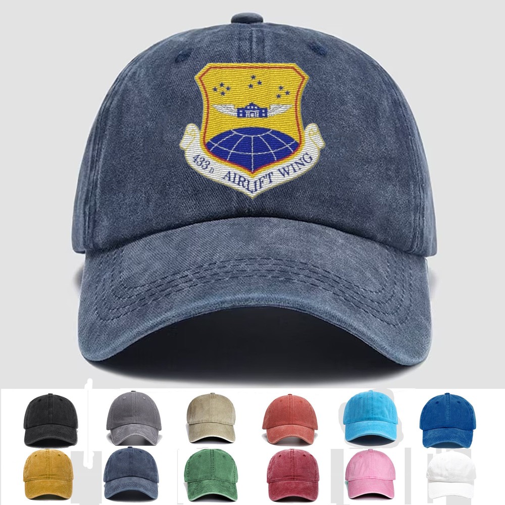 Custom Embroidered Hat 433rd Airlift Wing, Veteran Cap, Trucker Hat, Gift Idea