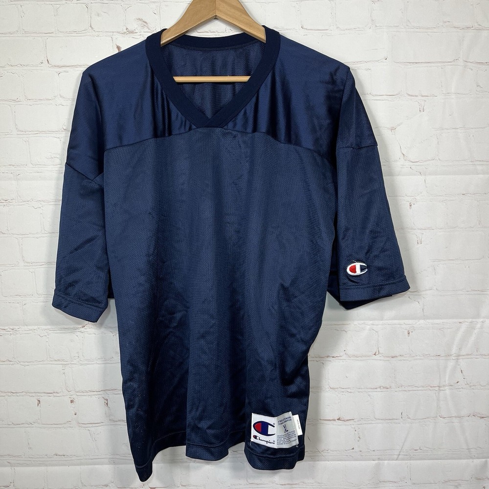 Vintage Champion Navy Blue Football Jersey Style Shirt Mens XL Made in the USA