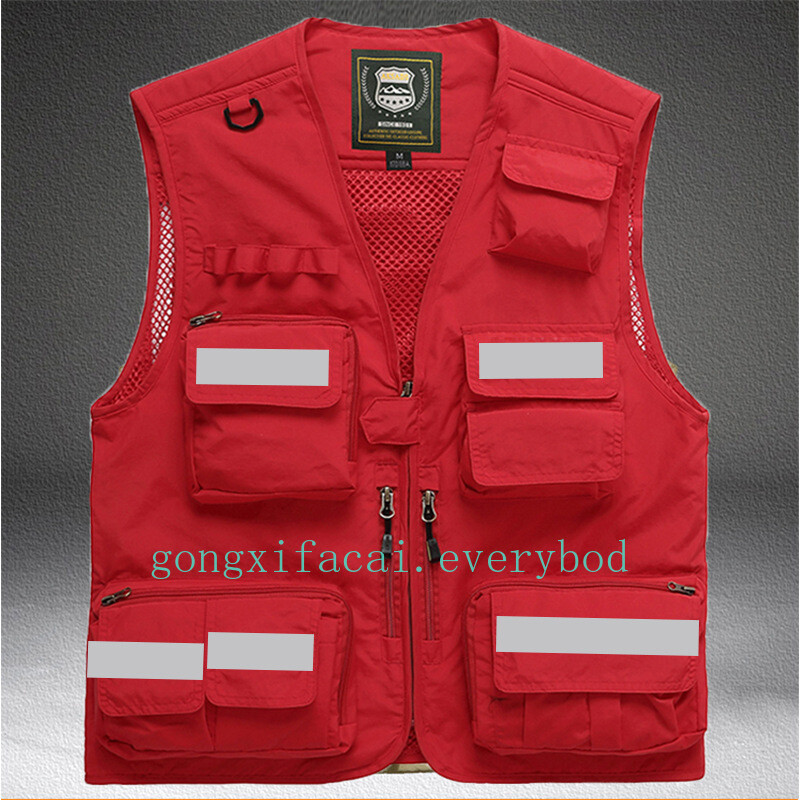 Men's Work Unisex Multi Pockets Volunteer Rescue Safety Reflection Zipper Vests