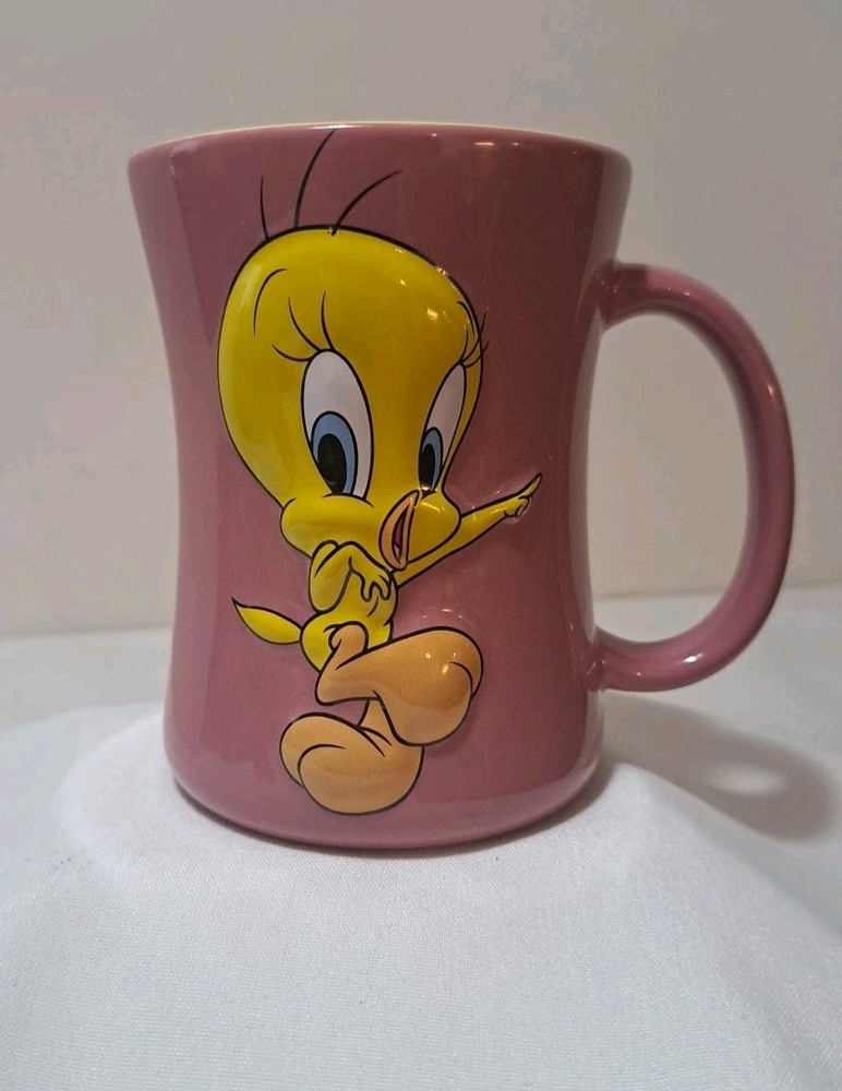 Tweety Bird 3D Coffee Mug Pink & Yellow Looney Tunes Warner Bros Xpres 2005