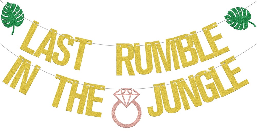 Last Rumble Banner Jungle Bachelorette Decorations Let's Get Wild Banner Trop...