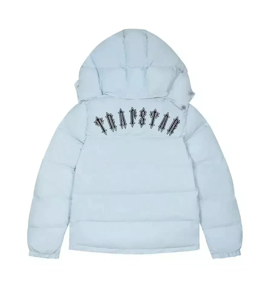 Trapstar Irongate Ice Blue Detachable Hood Puffer Jacket with Free Shipping