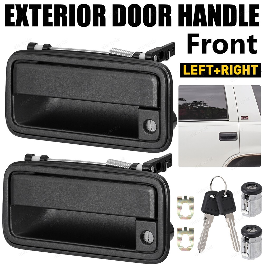 Exterior Door Handle W/ Lock Cylinder For Chevrolet C1500 GMC K1500 88-99 Front