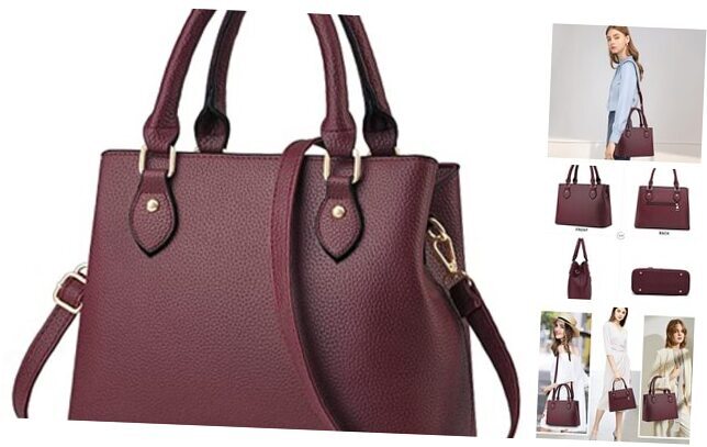 CHICAROUSAL Purses and Handbags for Women Leather Crossbody Bags Burgundy Cc