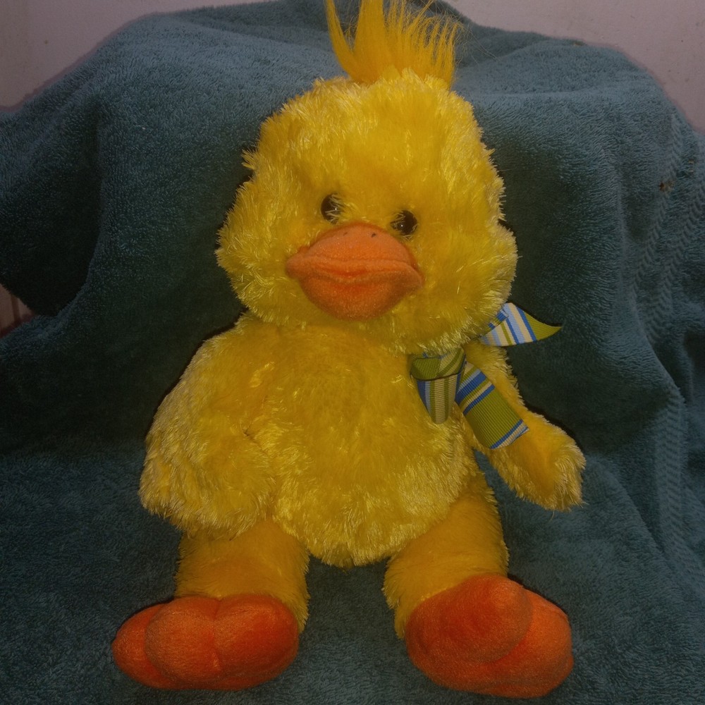 SKM Enterprises Yellow Orange Duck   Plush Stuffed Animal