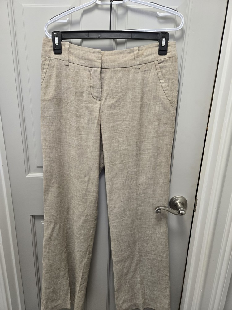 Trina Turk Womens Tan Wide Leg Linen Pants Size 6