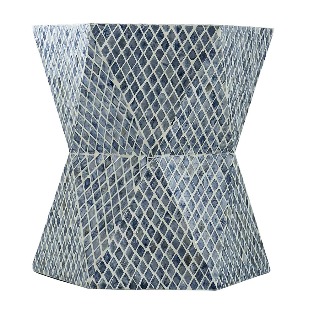 A&B Home 20-Inch Hexagon Tapered Pedestal Stool in Vibrant Blue - Modern & Contemporary Design for Stylish Living Spaces