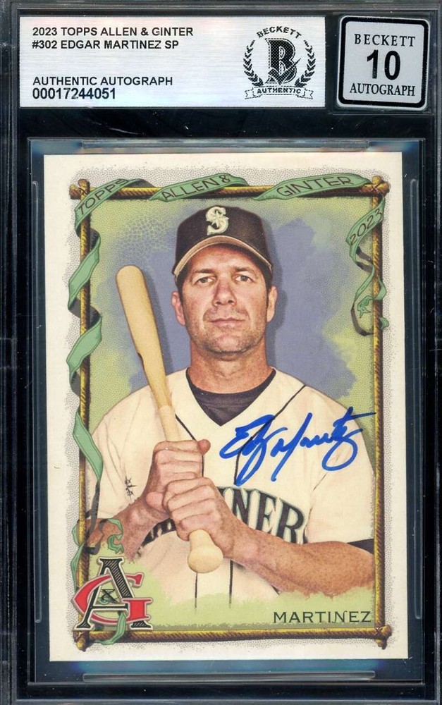 Edgar Martinez 2023 Topps Allen Ginter Autograph BAS Signed Gem Mint 10 Beckett