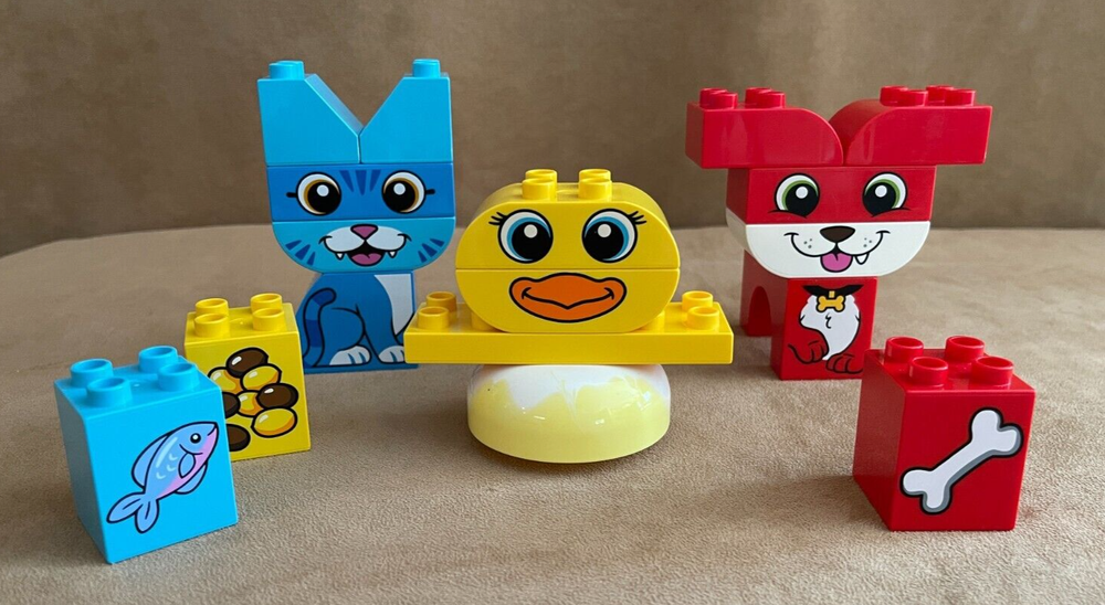 LEGO DUPLO My First Puzzle Pets Set with Cat Dog Chicken for Preschoolers  